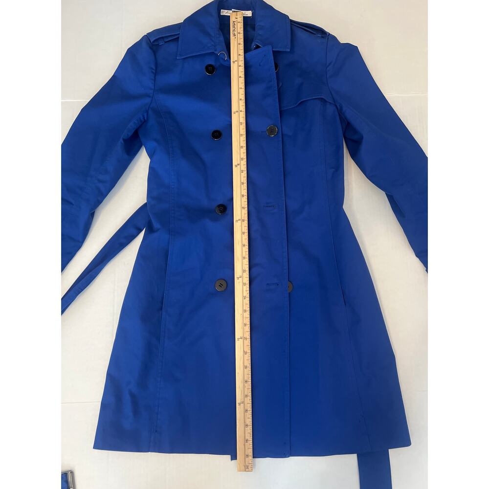 Kenneth Cole Reaction Womens Belted Rain Trench Coat Blue Size Small - Picture 13 of 15